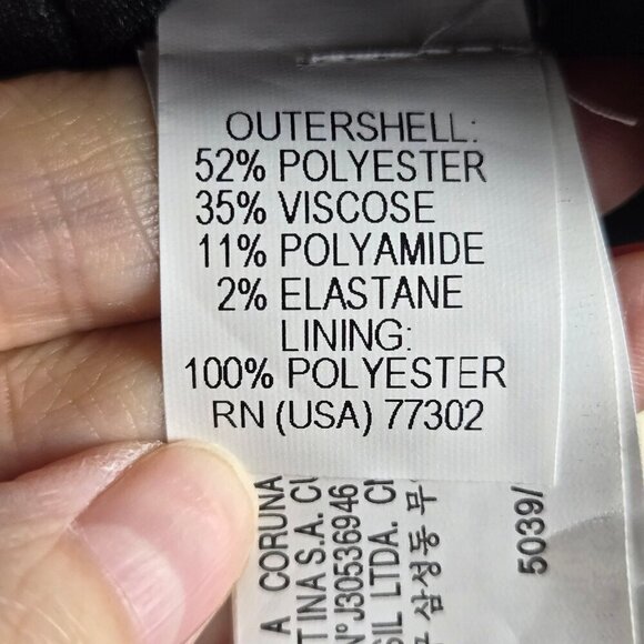 Zara Basic Sz Med Black Faux Leather Front Dress Gray Jersey Short Sleeves NWT - Picture 9 of 13